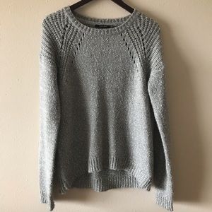 Doe & Rae perforated heather grey sweater